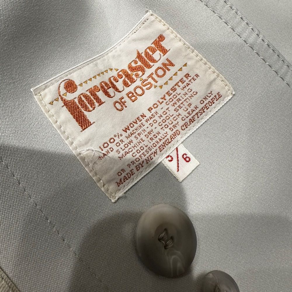 Vintage Forecaster of Boston Trench Coat Size 6 Light Gray Water Resistant Midi - Picture 8 of 8